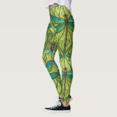 Leggings met een levendig libellenpatroon (Links)