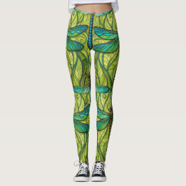 Leggings met een levendig libellenpatroon