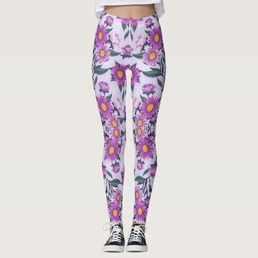 Leggings met een opvallend bloemenpatroon (Voorkant)