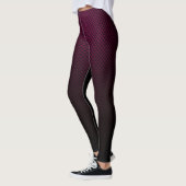 Leggings met een paarse zwarte koolstofvezelpatroo (Links)