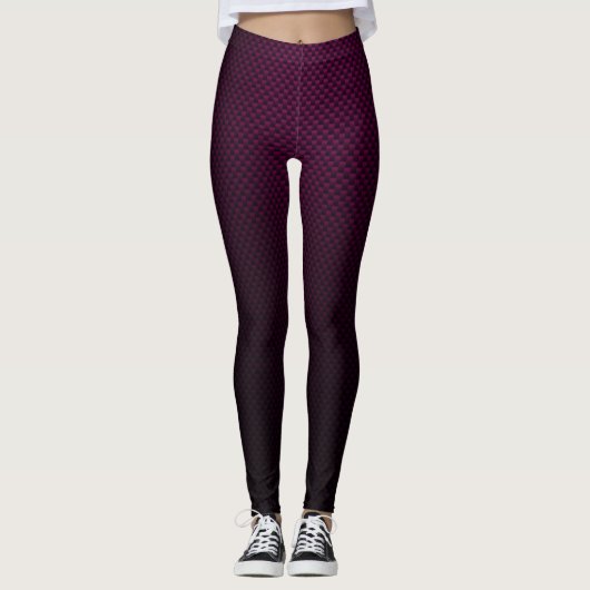 Leggings met een paarse zwarte koolstofvezelpatroo (Voorkant)