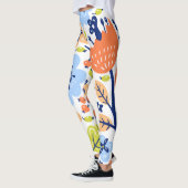Leggings met een strakke grafische bloem (Links)