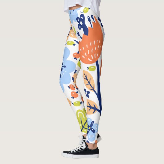 Leggings met een strakke grafische bloem (Links)