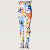 Leggings met een strakke grafische bloem (Voorkant)