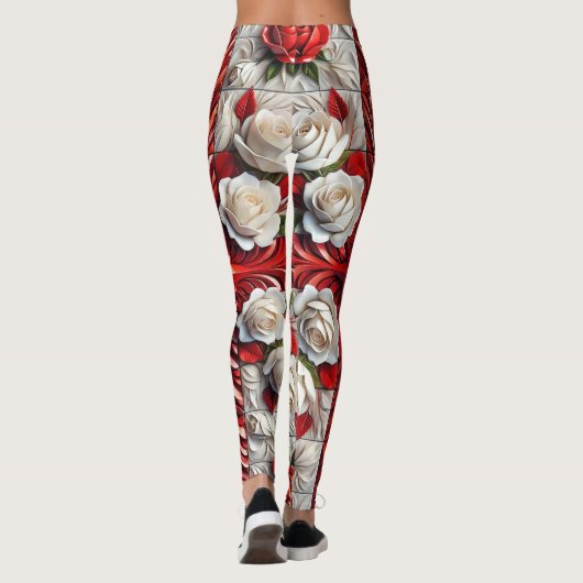 Leggings met Engels Rozen Design (Achterkant)