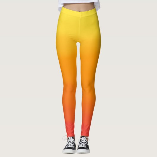 Leggings met geel, oranje en rood kaliber (Voorkant)