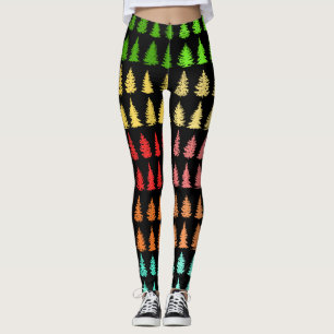 Leggings met gekleurde bomen