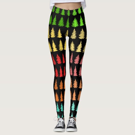 Leggings met gekleurde bomen (Voorkant)