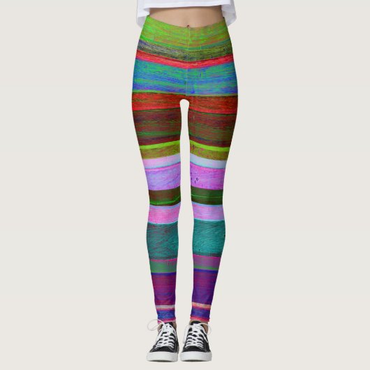 Leggings met gestripte kleurige kleuren (Voorkant)
