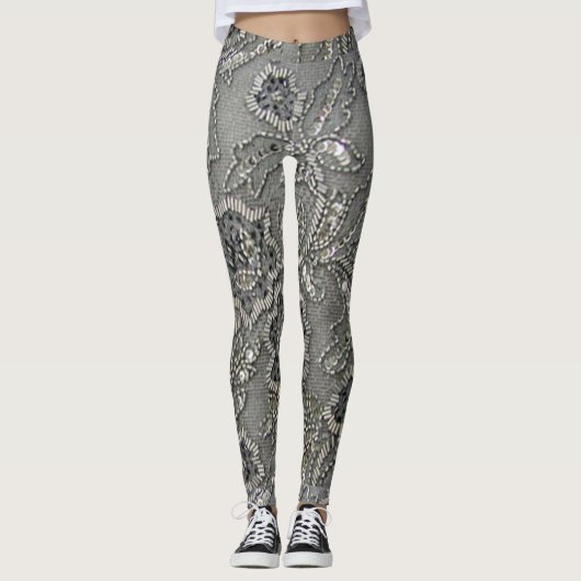 Leggings met getande kant (Voorkant)