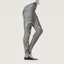 Leggings met getande kant