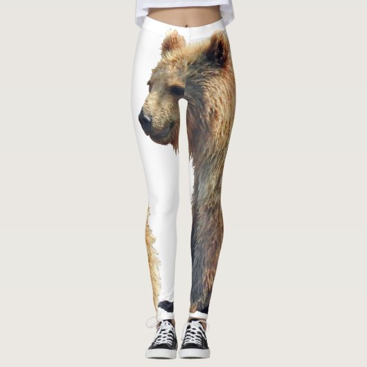 leggings met grizzly beer cub (Voorkant)