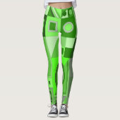 Leggings met groene casual kunst (Voorkant)