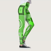 Leggings met groene casual kunst (Rechts)