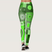 Leggings met groene casual kunst (Achterkant)