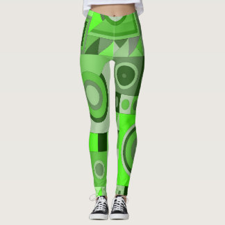 Leggings met groene casual kunst