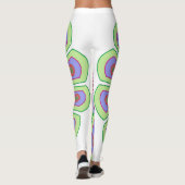 Leggings met groene en roze kunst (Achterkant)