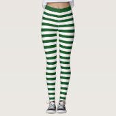 Leggings met groene en witte strepen voor kerstmis (Voorkant)