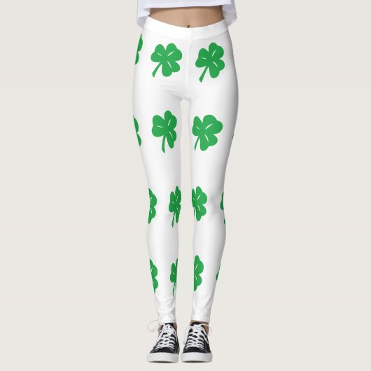 Leggings met groene klaveren (Voorkant)