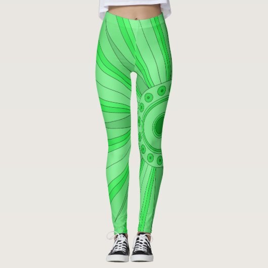 Leggings met groene kunst (Voorkant)