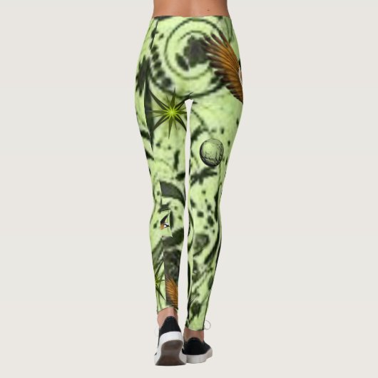 leggings met groene vogelstand (Achterkant)