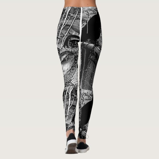 Leggings met grote zwarte-crème (Achterkant)