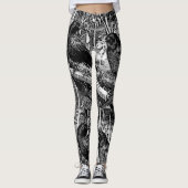 Leggings met grote zwarte-crème (Voorkant)