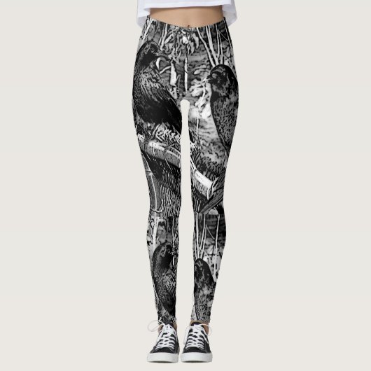 Leggings met grote zwarte-crème (Voorkant)