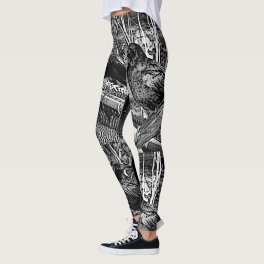 Leggings met grote zwarte-crème (Links)