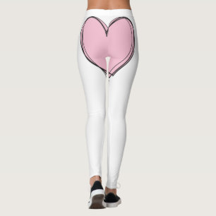 Leggings met hartdekking Witte zwarte roze