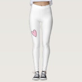 Leggings met hartdekking Witte zwarte roze (Voorkant)