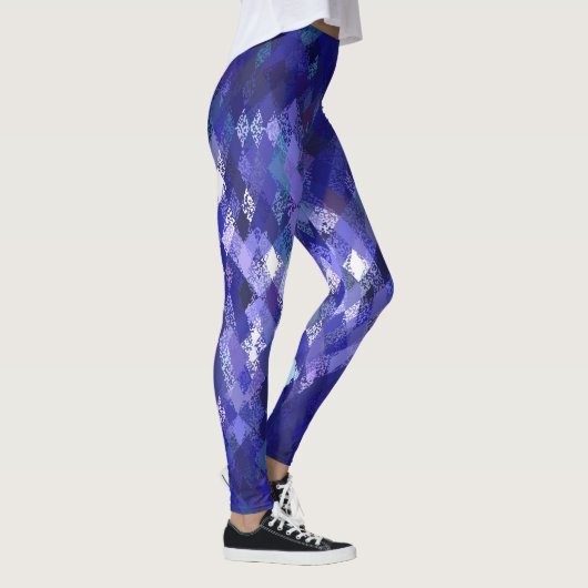 Leggings met het blauwe kleurmengeling-harlequin-p (Rechts)