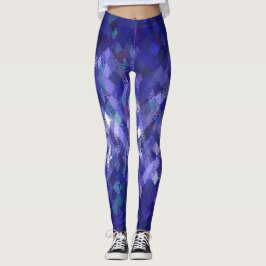Leggings met het blauwe kleurmengeling-harlequin-p