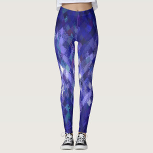 Leggings met het blauwe kleurmengeling-harlequin-p