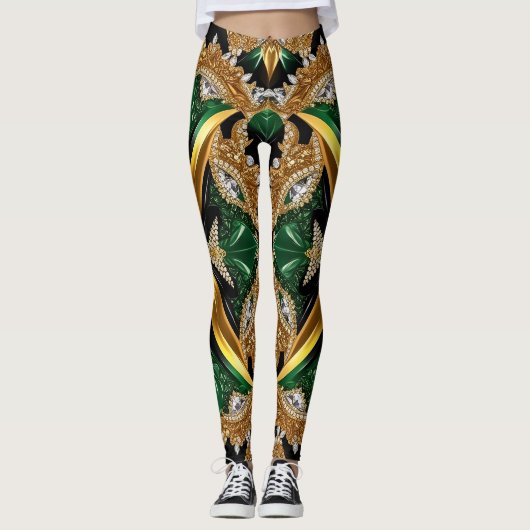 Leggings met Jamaicaanse kleuren ontwerp (Voorkant)