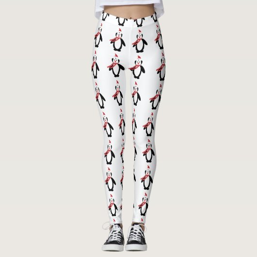 Leggings met kerst-kerstpinguïn (Voorkant)