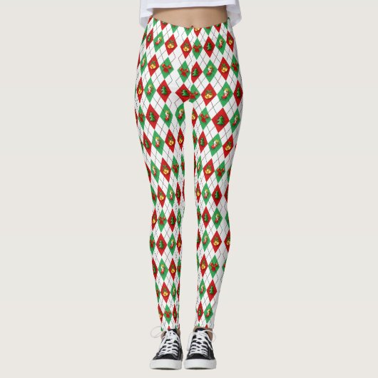Leggings met kerstdiamanten (Voorkant)