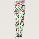 Leggings met kerstpoka Dots (Voorkant)