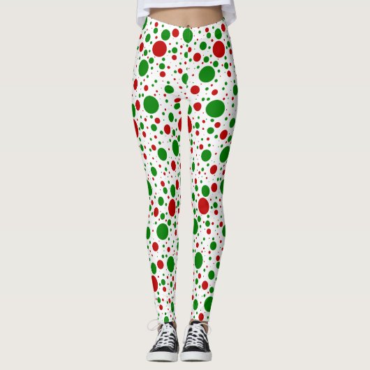 Leggings met kerstpoka Dots (Voorkant)