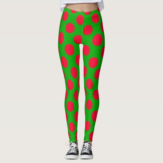 Leggings met kerstrode rode rode pols (Voorkant)
