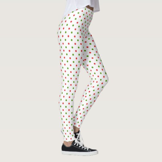 Leggings met kerstrood en groene poka Dot (Rechts)