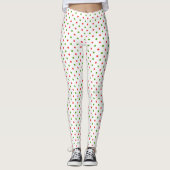 Leggings met kerstrood en groene poka Dot (Voorkant)