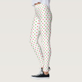 Leggings met kerstrood en groene poka Dot (Links)