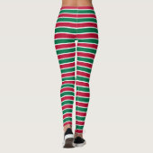 Leggings met kerstrood en groene Stripe vakantie (Achterkant)