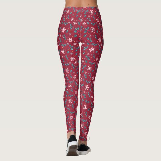 Leggings met kerstsnoep, rood (Achterkant)