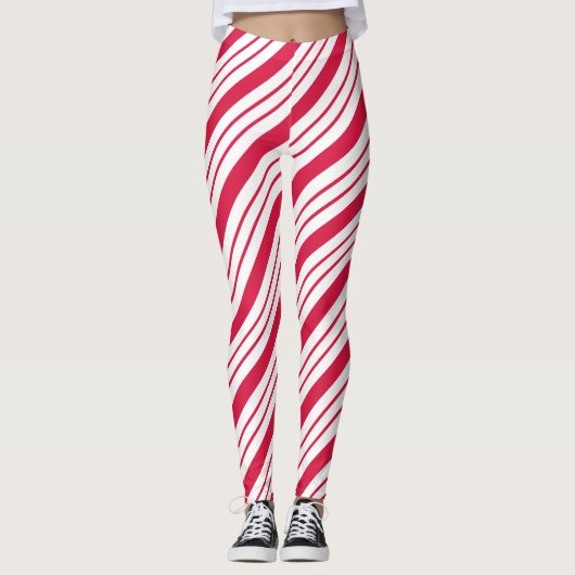 Leggings met kerstsnoepriet (Voorkant)