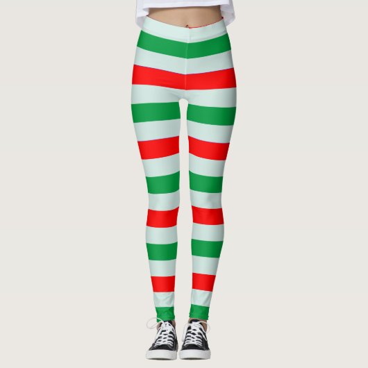 Leggings met kerstsnoepriet (Voorkant)