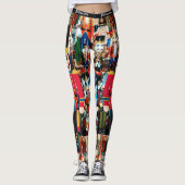 Leggings met kerstvoeding Vette damespjes (Voorkant)
