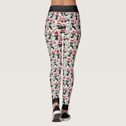 Leggings met kerstzwarte kat (Achterkant)