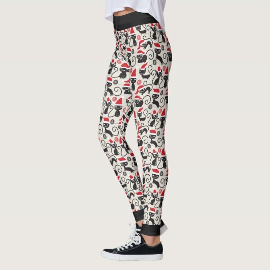 Leggings met kerstzwarte kat (Links)